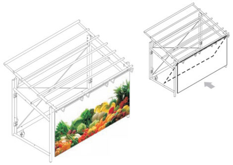 Panel Faldon reclinable para facil limpieza