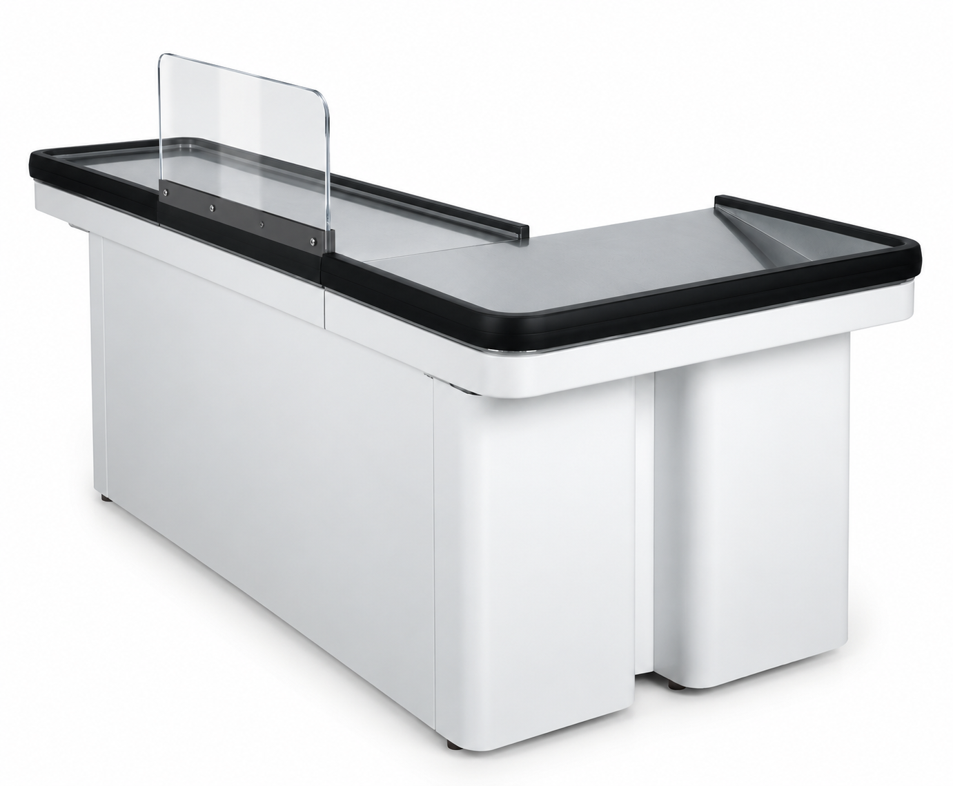 Mueble Caja para Supermercados Modelo MSPO F 27 Mostrador De Caja Con Pantalla Acrílica