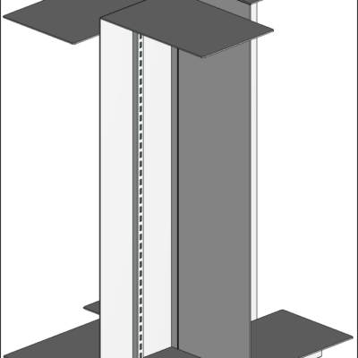 EXPOSITOR PARA CALZADO SOLO 720x720x1115MM CON SOPORTES PRECIOS Y ESTANTES