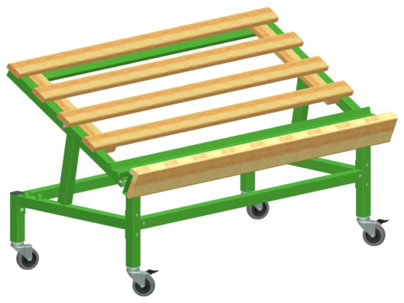 EXPOSITOR NATURA MADERA CON RUEDAS PARA FRUTAS Y LEGUMBRES