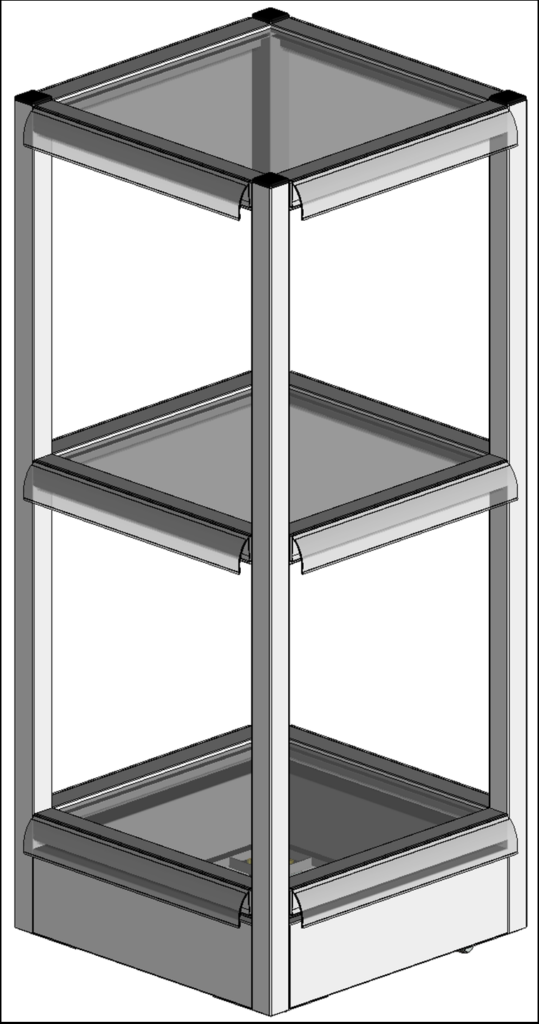EXPOSITOR PROMOCIONAL PARA VINOS 400X400X1000MM