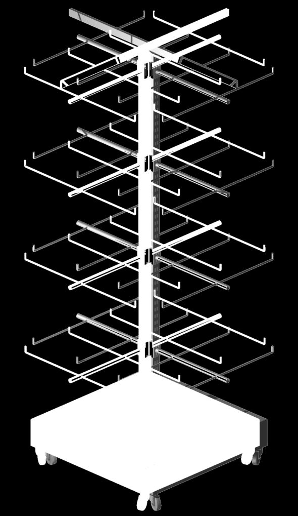 EXPOSITOR PARA SANDALIAS  550x550x1540MM Sp25