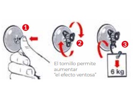 SUPER VENTOSA CON GANCHO A ATORNILLAR 2 SUPER VENTOSA CON GANCHO A ATORNILLAR - Imagen 2