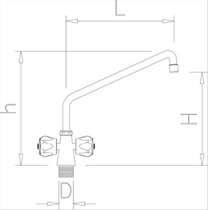 GRIFO DE SOBREMESA DOS AGUAS CON POMO AISLANTE 2 GRIFO DE SOBREMESA DOS AGUAS CON POMO AISLANTE - Imagen 2