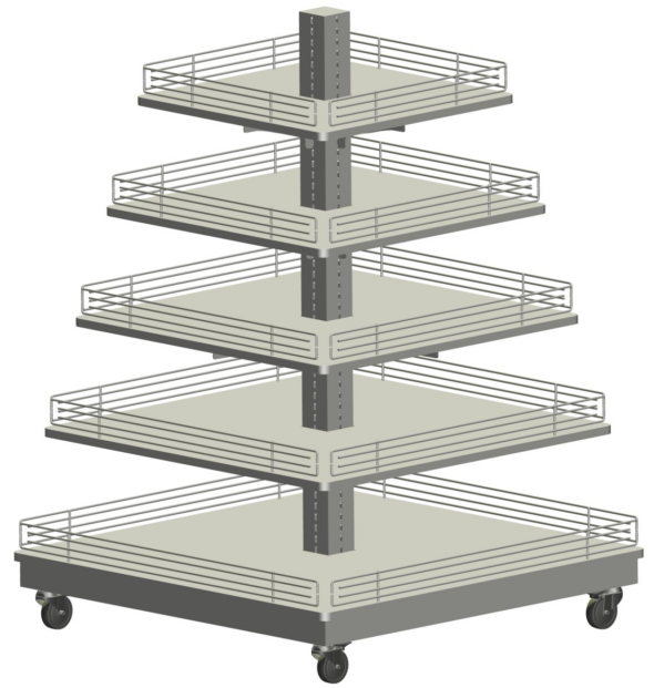 EXPOSITOR MOVEL APERITIVOS 1000X1000X1400MM
