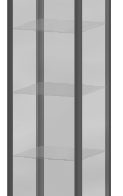 EXPOSITOR MÓVIL ALTO DE ALUMINIO Man CON PUERTA ABIERTA 500MM
