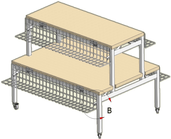 MESA DESMONTABLE IDEAL PARA TORTAS CON CESTAS CBC 360X300X290 Sp25
