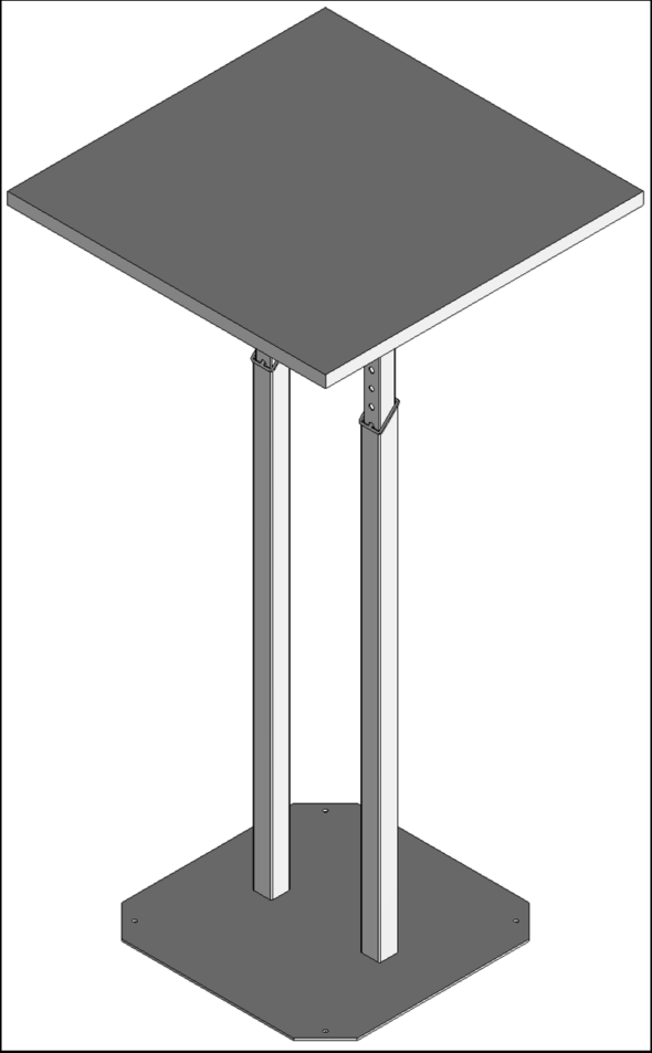 MESA EXPOSITORA 500X500X800-1000MM