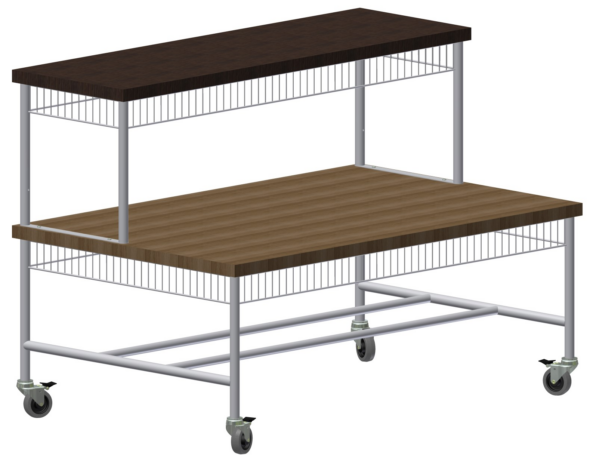 MESA RODANTE 2 NIVELES 1250X800X900MM