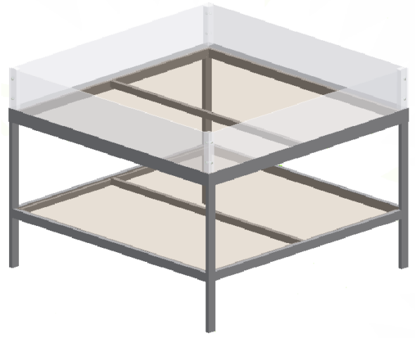 MESA TEXTIL EXPOSITORA 1200x1200x900MM