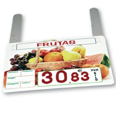 PORTAPRECIO FRUTA GANCHOS