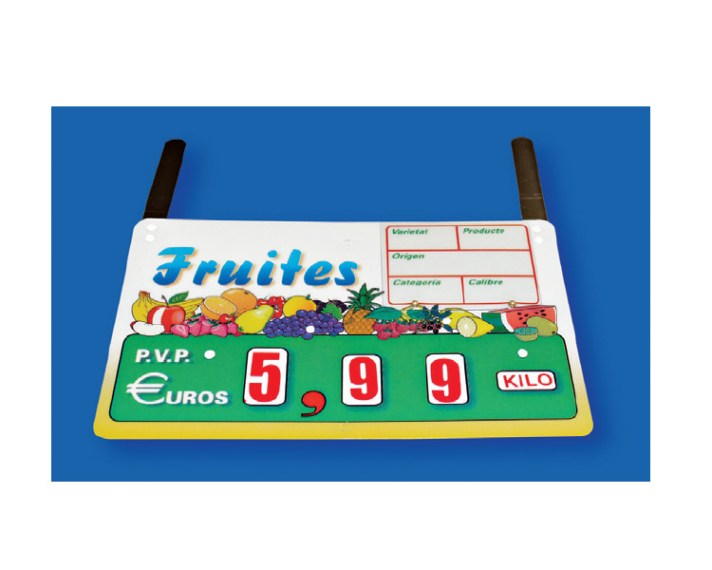 PORTAPRECIO FRUTA RUEDAS 1 PORTAPRECIO FRUTA RUEDAS