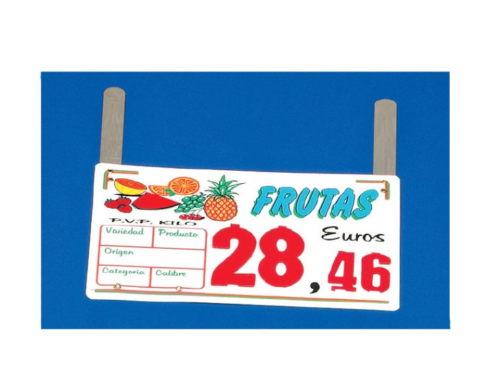 PORTAPRECIO RECAMBIABLE GANCHOS 1 PORTAPRECIO RECAMBIABLE GANCHOS