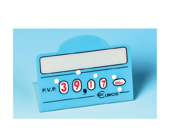 PORTAPRECIO PLATAFORMA AZUL O ROJA 1 PORTAPRECIO PLATAFORMA AZUL O ROJA