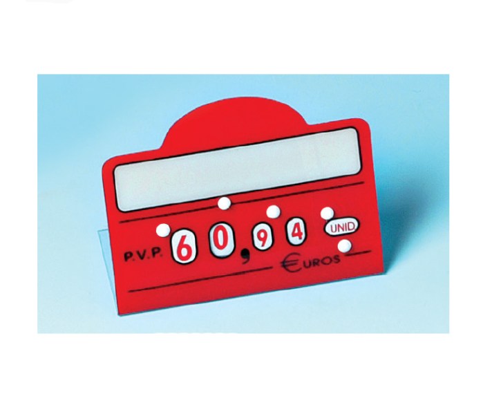 PORTAPRECIO PLATAFORMA AZUL O ROJA 3 PORTAPRECIO PLATAFORMA AZUL O ROJA - Imagen 3