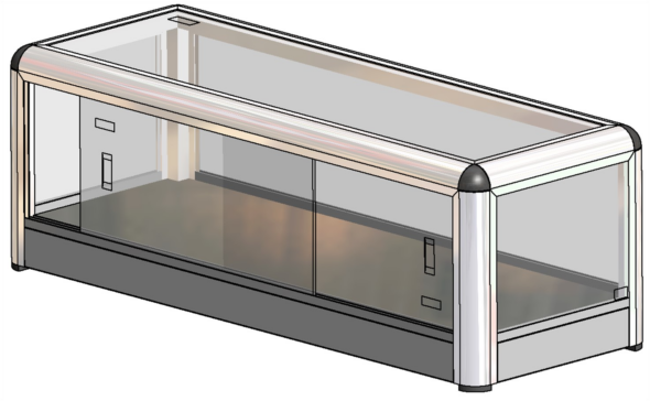 VITRINA FONDO INOXIDABLE PARA APERITIVOS 750X275X255